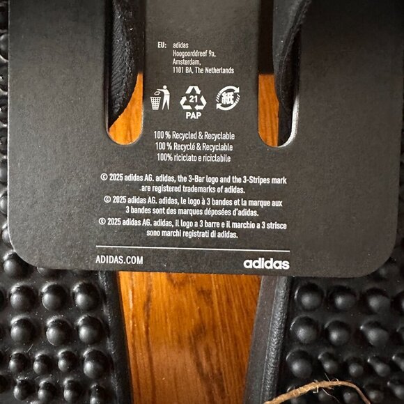 ADDIDAS ADISSAGE MEN'S SLIDES - CORE BLACK / CLOUD WHITE, US MEN 11/12 - Picture 9 of 10